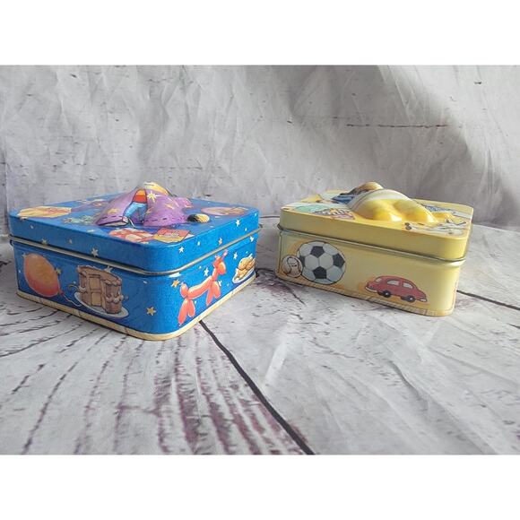 VTG Dana Kubick 2002 Stanley Cat Square Tins Birthday Party And Bed Time - Picture 7 of 10